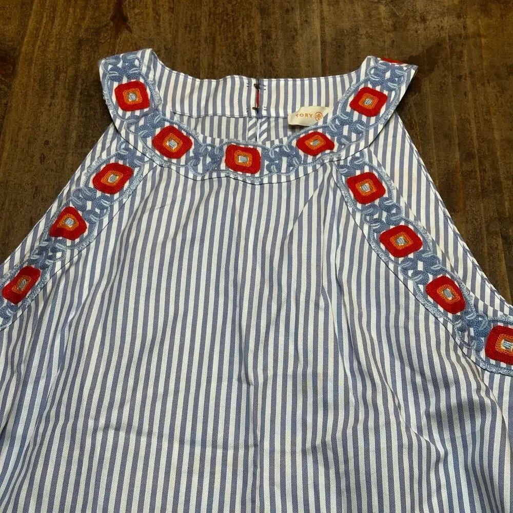 Tory Burch Stripe Sleeveless Top sz 4